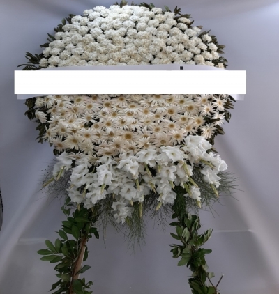 luxury Çift katlı Çelenk Çiçeği & Ürünü Beyaz Cenaze Çelengi Özel 