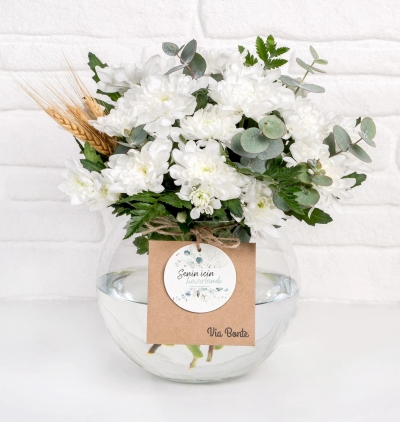beyaz papatyalar Çiçek buketim Çiçeği & Ürünü ViaBonte-Everlastingly Elegant 