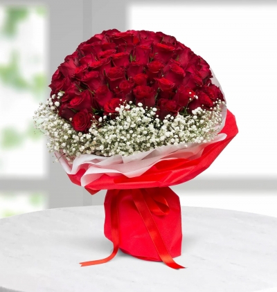 viabonte-rosebud romance Çiçeği & Ürünü 60 Kırmızı Gül ile Aşkların En Büyüğü 
