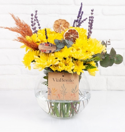 sarı papatyalar Çiçek buketi-159tl Çiçeği & Ürünü ViaBonte-Annual Daisy-189TL 