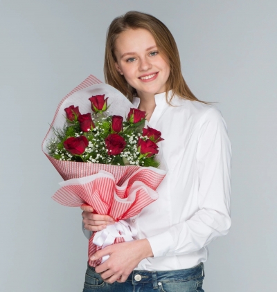 viabonte-love garden bouquet Çiçeği & Ürünü Sonsuz Aşkım 9'lu Gül Buketim 