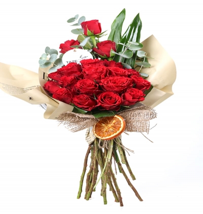 special rodos red (rose) gül to lemon Çiçeği & Ürünü Golden Sunset Bouquet 