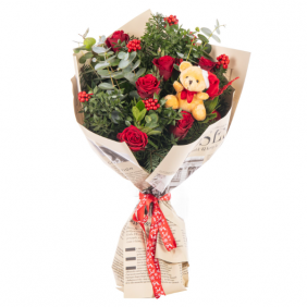  afşin çiçekçiler 7 Güllü Kokina Buketi Love